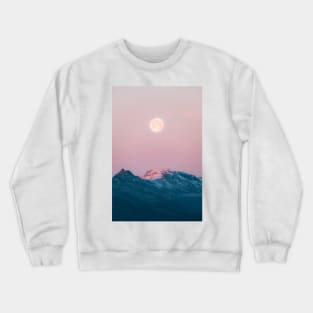 Moon and the Mountains – Landscape Photography Crewneck Sweatshirt